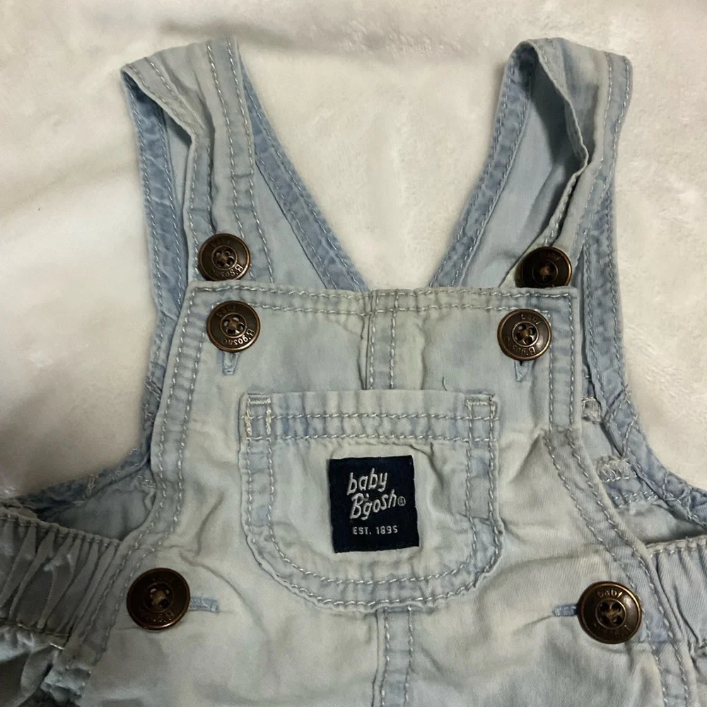 Light Blue OSHKOSH Shortalls - Vintage Baby Overalls SHORTS by Oshkosh B'gosh